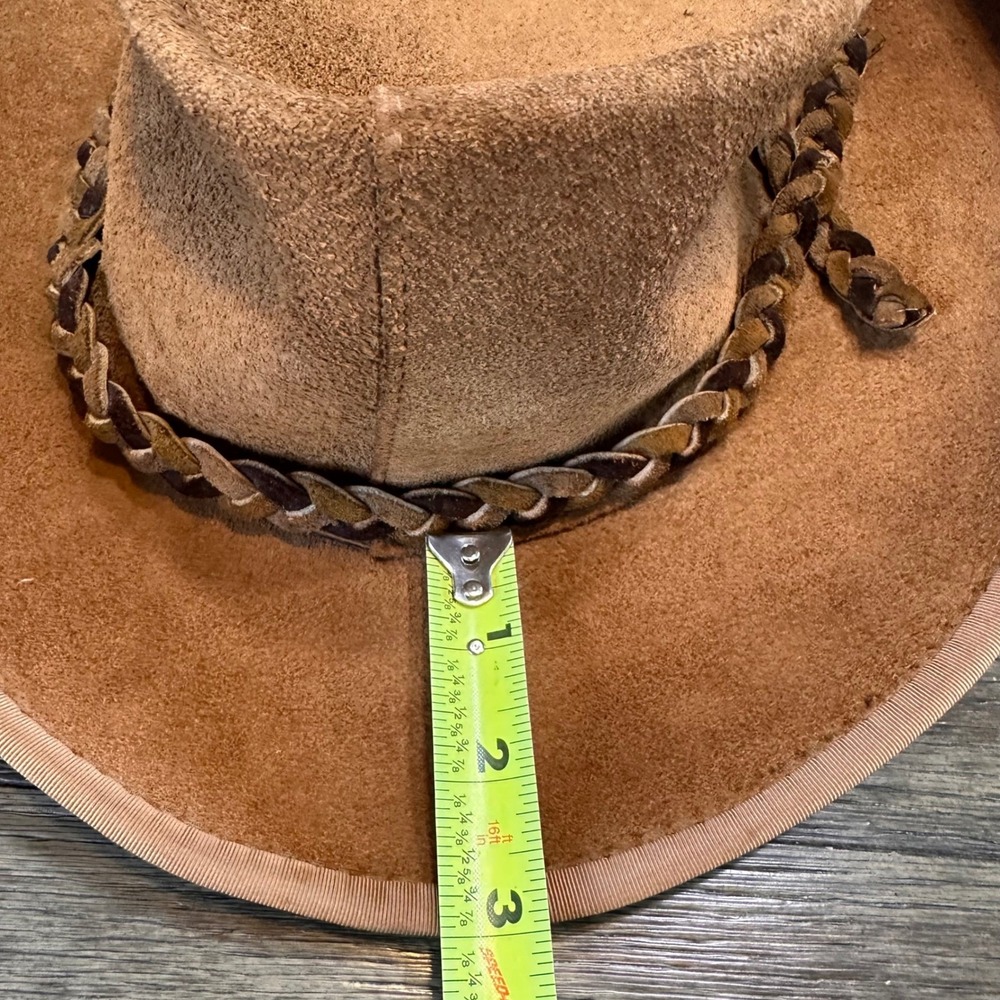 VTG Skully's by Henschel St. Louis Brown Suede Leather Cowboy Hat Large USA - Picture 11 of 11